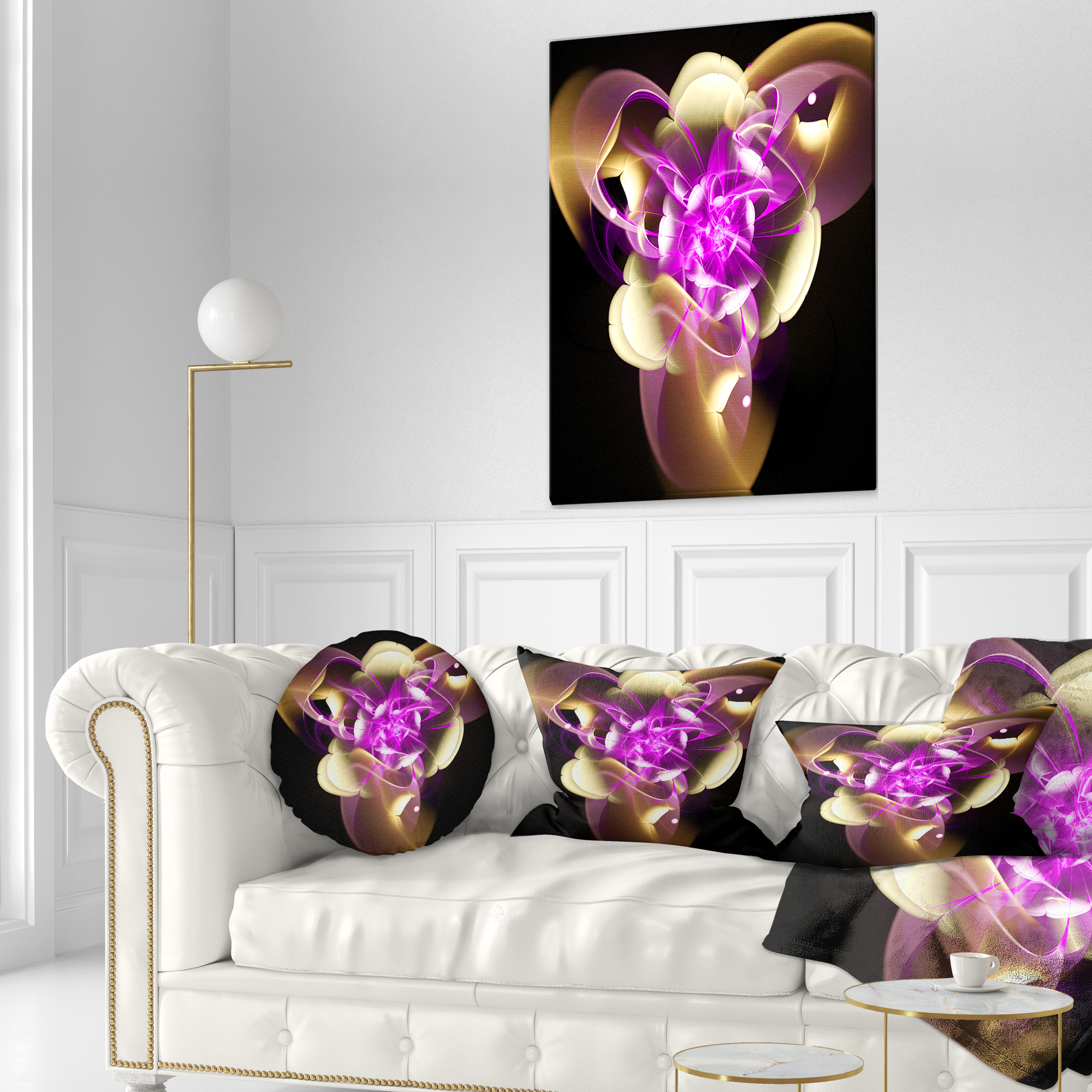 Designart 12" x 20" Abstract Purple Polyester Throw Pillow