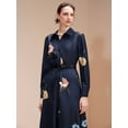 thumbnail image 6 of Multicolor Floral Print Long Sleeve Waist-Cinched A-Line Maxi Shirt Dress For Women, 6 of 7