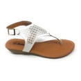 thumbnail image 2 of Victoria K Women's Laser Cut Out Pattern with Studded and Side Strap Wedge Sandals, 2 of 5