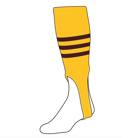TCK Baseball Stirrups Large (300B, 7in) Gold, Maroon
