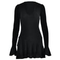 thumbnail image 4 of Gibobby Vestidos para mujer casuales Vestido de noche y club , informal y sexy, con cuello en V profundo y manga larga para mujer(Negro,CH), 4 of 5
