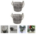 thumbnail image 4 of 2pcs Retro Wood Barrel Flower Pot Delicate Flowerpot Planter Garden Succulent Pot, 4 of 8