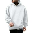 thumbnail image 1 of pstuiky camisas de manga larga para hombre, Sudadera con capucha y manga larga de color liso para hombre camisetas de hombre xl, 1 of 4