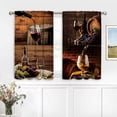 thumbnail image 4 of Wine Kitchen Curtains 2 Panels 27.5W x 39H Rod Pocket Farm Vintage Glasses Romantic Grape Rustic Fruit Polyester Small Short Laundry Bathroom Window Drapery Treatment Cafe, 4 of 6