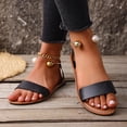 thumbnail image 3 of Xucatan Women's Flat Ankle Strap Sandals, Adjustable Buckle Wide Band Summer Shoes, Elastic Heel Support Low Heel Footwear, Versatile Solid Color Design for Spring Outdoor Gift, 3 of 9