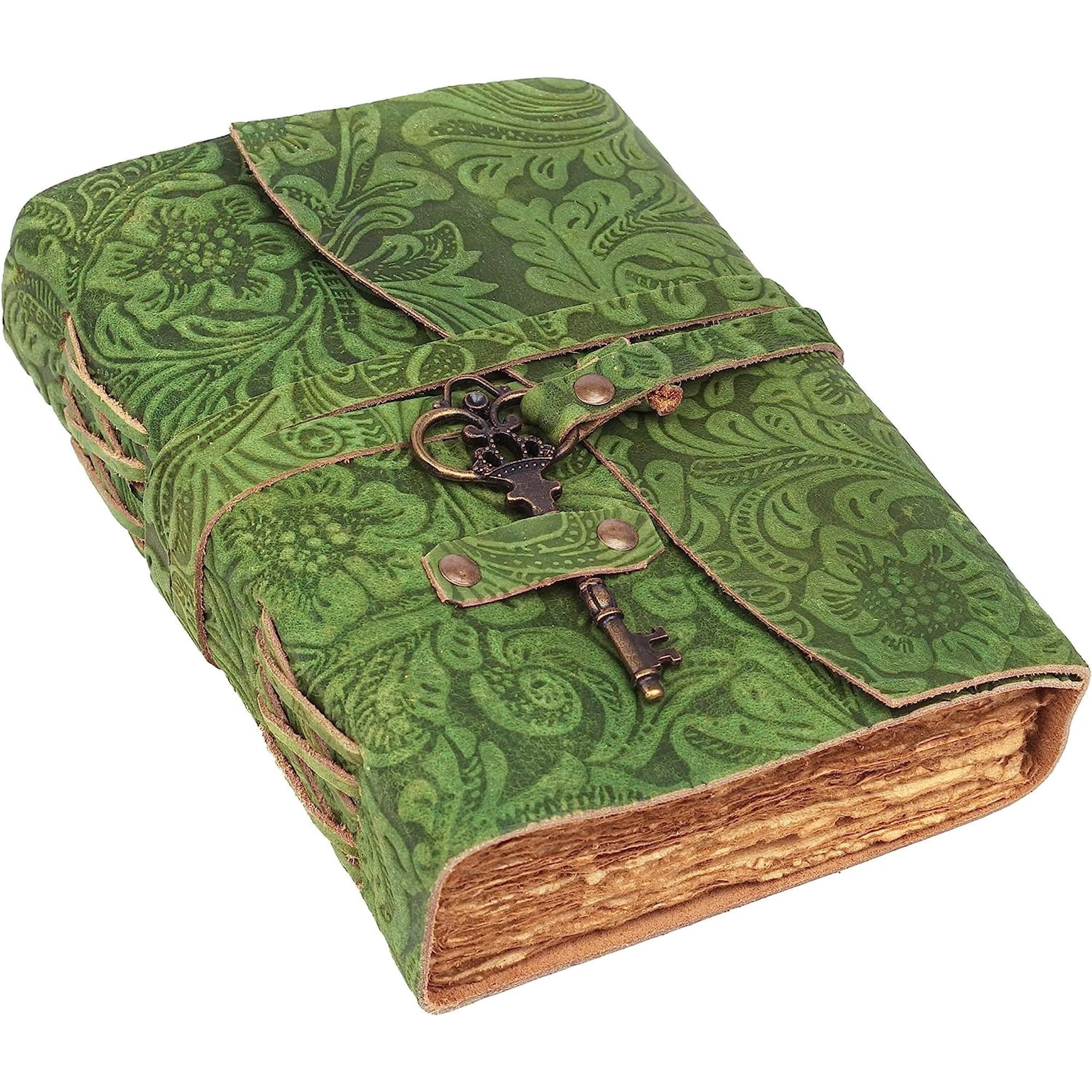 Seather Leather Journal - Antique Handmade Deckle Edge Vintage Paper Leather Bound Journal - Book of Shadows Journal - Leather Sketchbook - Drawing Journal - Grea 5 x 7 in, 200 Pages, 1 Count, 1 Pack