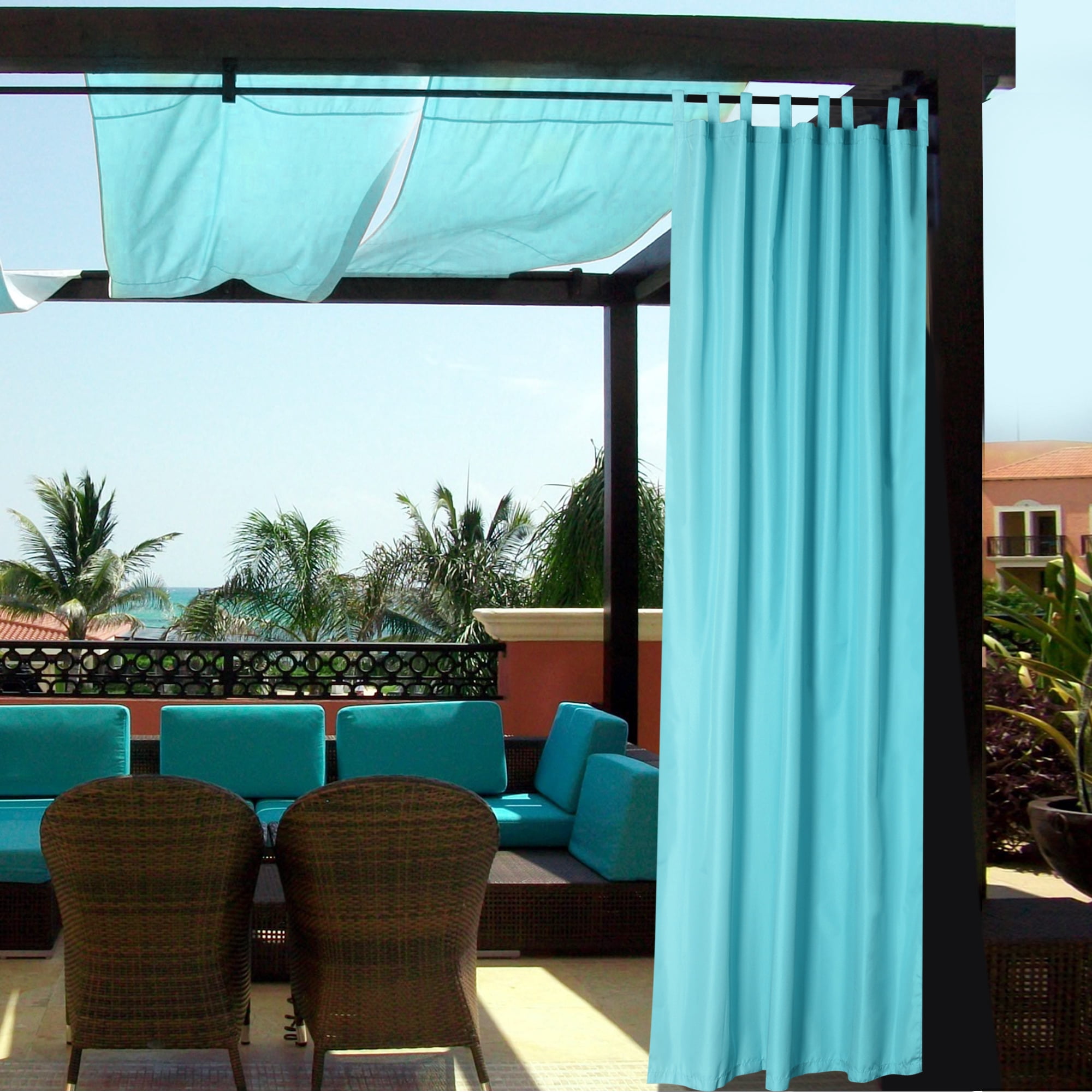 Yescom 54"x108" Outdoor Privacy Curtain Drape Tab Top UV30+ Patio Lanai Pergola 6 Piece