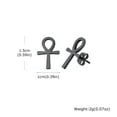 thumbnail image 3 of VNOX Ankh Cross Earrings for Men Women, Stainless Steel Symbol Stud Earrings Dangle Hinged Piercing Hoop Earrings, 3 of 3