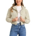 thumbnail image 1 of Chaqueta bomber de invierno para mujer INSPIRE CHIC, abrigo holgado acolchado, cortada, color beige, 1 of 6