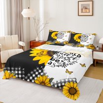 Castle Fairy Teens Flying Butterflies Queen Sheet Sets,Chic Floral Sunflowers Bed Set
