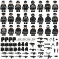 thumbnail image 2 of Juego de bloques de construcción de policía especial negro, 22, 24 y 28 piezas, bolsa de juguetes para ensamblar con partículas pequeñas, 2 of 5