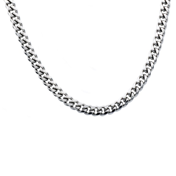 Arista Men's Stainless Steel Cuban Link Chain Necklace, 24"