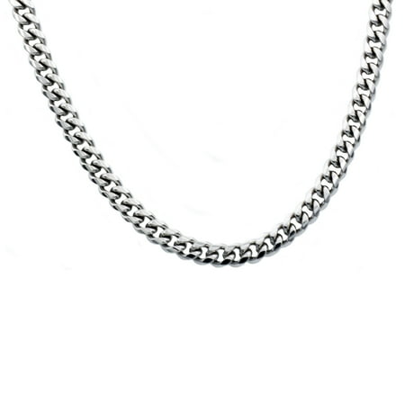 Arista Men's Stainless Steel Cuban Link Chain Necklace, 24"