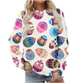 thumbnail image 1 of Qiopertar Mode Femmes Saint-Patrick Décontracté Manches Longues Col Rond Imprimé Chandail en Molleton Dames Hauts Blouse Offres de la Semaine Liquidation Moins de 5$ jusqu'à 90 % de Réduction, 1 of 4