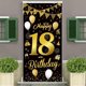 thumbnail image 4 of Pancarta de cumpleaños Fiudx con purpurina negra y dorada decoración de fiestas, 4 of 7