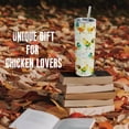 thumbnail image 3 of Chicken Tumbler with Lid and Straw - 20oz Insulated Skinny Travel Mug, Rooster & Hen Themed Gift for Women Chicken Lovers, Breed Design Coffee Cup, Thermal Stainless Steel Tumbler, 3 of 6
