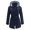 Navy, variant on Waterproof Trench Coat for Women, Drawstring Waist Hooded Windproof Jacket, Lightweight All-Weather Outerwear, 1 Piece, S-XXL, Plus Size Friendly