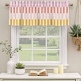 thumbnail image 3 of Colorful Stripe Valances for Windows, Modern Pink Red Yellow Vertical Striped Light Filtering Kitchen Curtains, Rod Pocket Window Valance Curtains for Living Room Bedroom, 42" W x 12" L, 2 Panels, 3 of 9