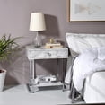 thumbnail image 5 of ACME Wither Rectangular Accent Table in White and Chrome, 5 of 8