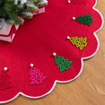 thumbnail image 2 of Falda de árbol de Navidad de 48 pulgadas Falda de árbol colgante de encaje rojo Falda de árbol de Navidad BR  Rojo Verde, 2 of 4