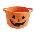 thumbnail image 2 of Honmine Halloween Gift Basket, Pumpkin Design Bucket with Cotton Rope Handle, Candy Storage Container for Trick-or-Treat Collection, Party Favor Display, Seasonal Decoration, 2 of 6