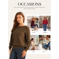 thumbnail image 5 of Eytino Sweaters for Women Long Sleeve Fall Back Bow Knot Sweaters Crew Neck Solid Knit Pullover Tops, 5 of 11