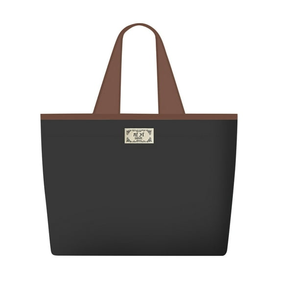 Solid Color Foldable Shopping Bag - Waterproof, Drawstring, for Supermarket/Grocery/Reusable