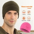 thumbnail image 2 of Linyer Sport Beanie Winter Clothing Accessory Keeping-warm Headwear Thermal Brimless Sports Caps Running Riding Headwrap Rose red, 2 of 3