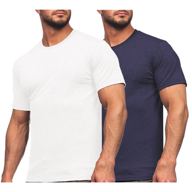 Paquete de 2 Playeras para Hombre Shendy Vendy Manga Corta Algodon de Cuello Redondo Ajuste Regular Fit
