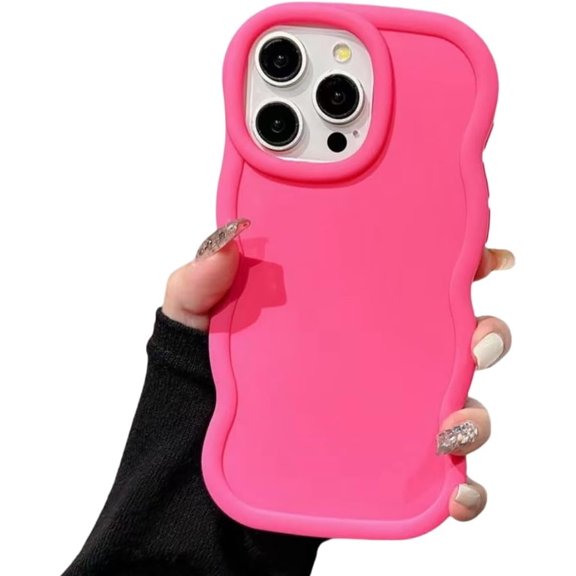 for iPhone 16 Case for Women Girls, Cute Wavy Curly Edge Design Girly Color Case, Thin Slim Soft Silicone Shockproof Protective Phone Case for iPhone 16(6.1 inch)