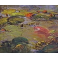 thumbnail image 2 of Larivey, Chuck 23x20 Black Ornate Wood Framed with Double Matting Museum Art Print Titled - Koi and Lilies I, 2 of 4