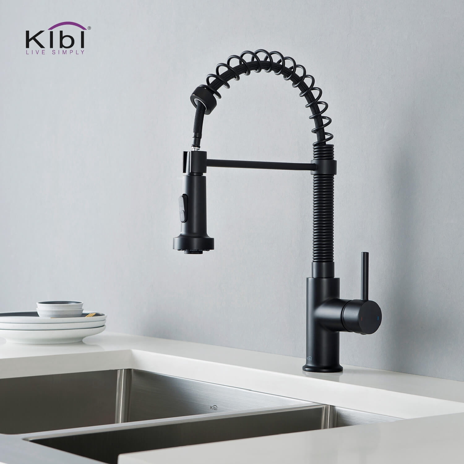 Kibi Aurora Single Handle Pull Down Kitchen Sink Faucet