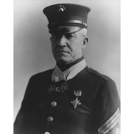 - Vintage military photo of Marine legend Sergeant Major Daniel Dan Daly Poster Print