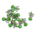 thumbnail image 1 of KLKCMS 12 Pcs Pendentif Breloques Ajourées en Alliage à Filigrane avec Perles en Verre Cristal Pendantes Vert Profond, 1 of 9