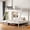 White, variant on Timber Vibe Studio Bunk Bed Twin Over Full, Metal Bed Frame with Safety Ladder and Guardrail, Space-Saving for Dorm, Apartment or Shared Rooms, No Box Spring Needed