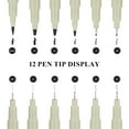 thumbnail image 2 of Micro Fineliner Drawing Art Pens, 12 Black Fine Line Waterproof Ink Set Artist Supplies Archival Inking Markers Liner Sketch Outline Anime Gifts, 2 of 6