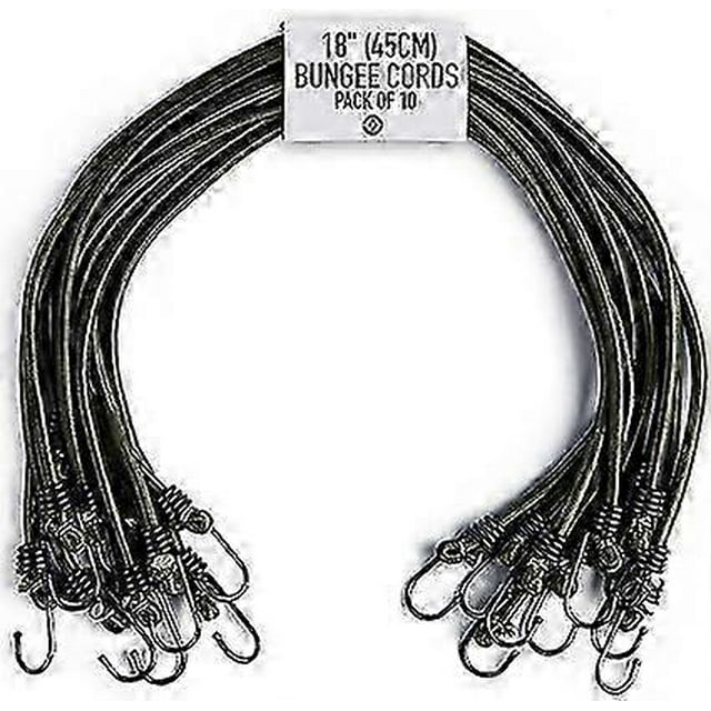 18" (45CM) Tightening Straps - Pack of 10 - Tensioner Hook - Tensioners with Hooks for Luggage, Roof Racks, Camping - UV & Weather Resistance