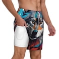 thumbnail image 2 of Balery Tie-Dye Wolf Head Mens Swim Trunks Swim Shorts for Men Quick Dry Inseam Beach Shorts with Compression Liner Pocket-Large, 2 of 9