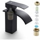 thumbnail image 3 of CECIPA NEGRO Grifo de lavabo en cascada Grifo mezclador de latón para baño Diseño moderno, 3 of 5
