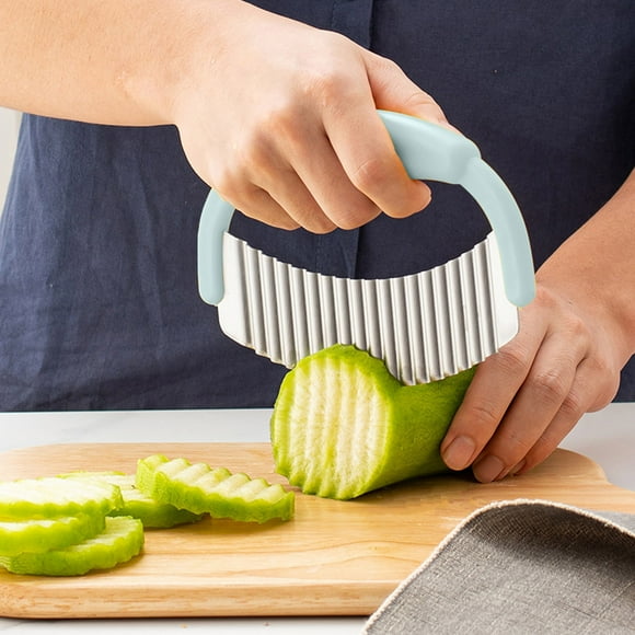 Crinkle Cutter Potato Cutter French Fry Crinkle Cutter Space Saving Kitchen Gadgets at Home Bar Must Haves Modernist Bread at Home 19 Piece Bar Set with Rotating Stand Household Kitchen Items