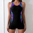 thumbnail image 5 of QIUOMBBP Womens Boyleg Swimsuit Tummy Control One Piece Bathing Suit with Built in Bra Modest Beach Vacation Swimwear Black S, 5 of 9