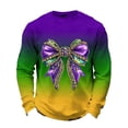 thumbnail image 2 of Ceisia Men's Mardi Gras Gradient Waffle-Knit Sweatshirt | Relaxed Spring/Summer Casual Top Gift, 2 of 5