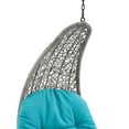 thumbnail image 4 of Modway Landscape Hanging Chaise Lounge Outdoor Patio Swing Chair in Light Gray Turquoise, 4 of 6