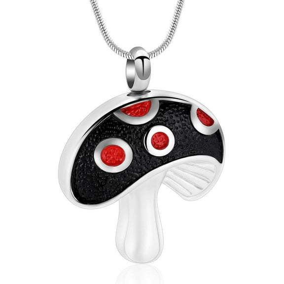 Cremation Urn Necklace for Ashes Mushroom Shaped Memorial Ashes Jewelry Keepsake Cremation Urn Pendant for Loved One with Fill kit