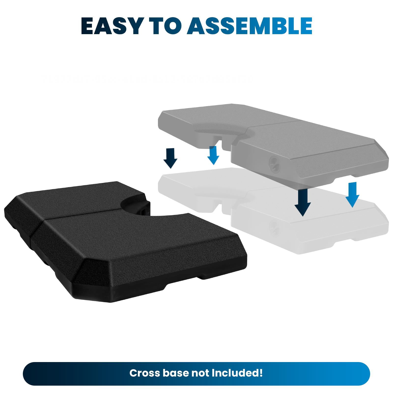 4-Piece Fillable Cantilever Umbrella Base, 353lbs Heavy Duty HDPE Weights, Black, 19.5in for Patio Offset Umbrellas