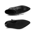 thumbnail image 4 of BLISSFUL STEP Women's Lace Up Pointed Toe Stiletto Heels Ankle Boots, 4 of 7