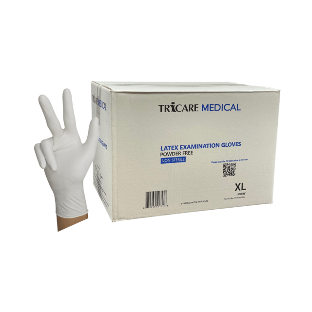 TRICARE Medical Disposable Latex Gloves, XLarge, 1000 Count, White