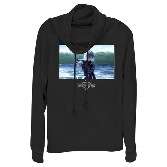 Junior's Kingdom Hearts 1 Heartless Riku Cowl Neck Sweatshirt Black X Large