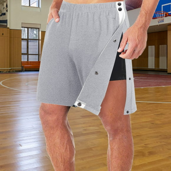 EQWLJWE Short de Sport Homme Décontracté Patchwork Poche Taille Élastique Boucle Latérale Short Droit Mi-Long Pantalon Sport Short pour Homme Liquidation