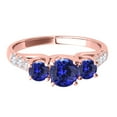 thumbnail image 2 of Mauli Jewels Rings for Women 2 Carat Diamond And Round Shaped Tanzanite Ring 4-prong 10K Rose Gold, 2 of 7